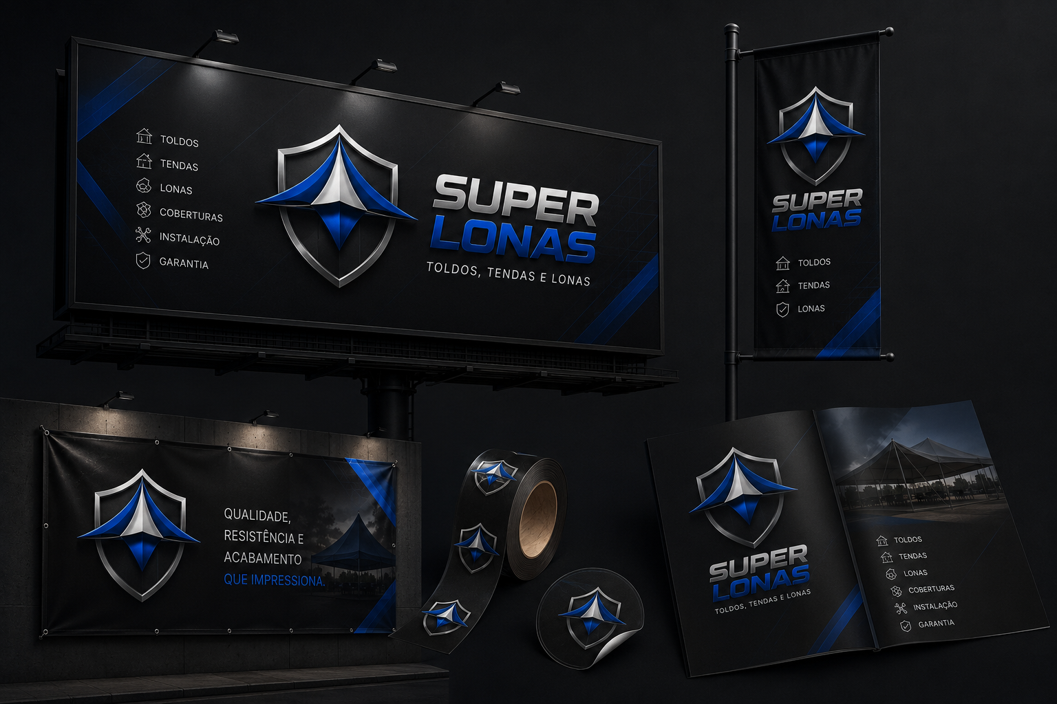 Aplicações da marca Super Lonas