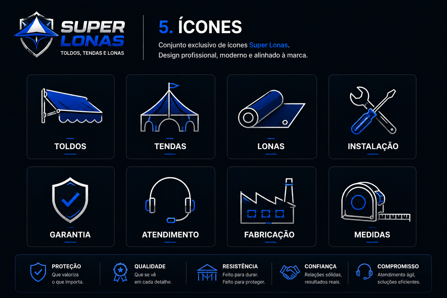 Conjunto oficial de ícones Super Lonas