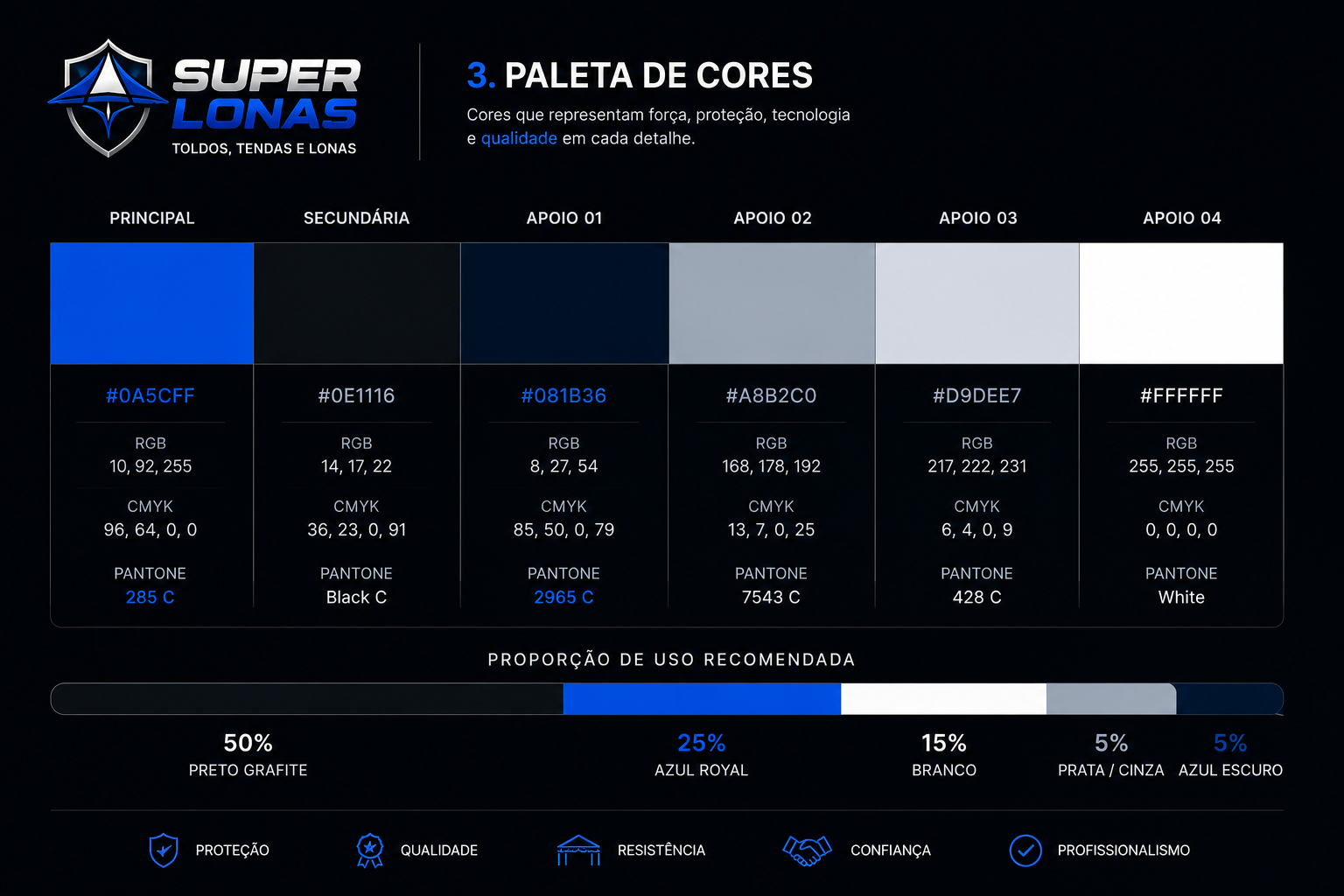 Guia oficial da paleta de cores